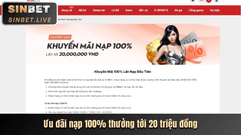 Thưởng nạp lại hàng ngày 20% tại 3389la